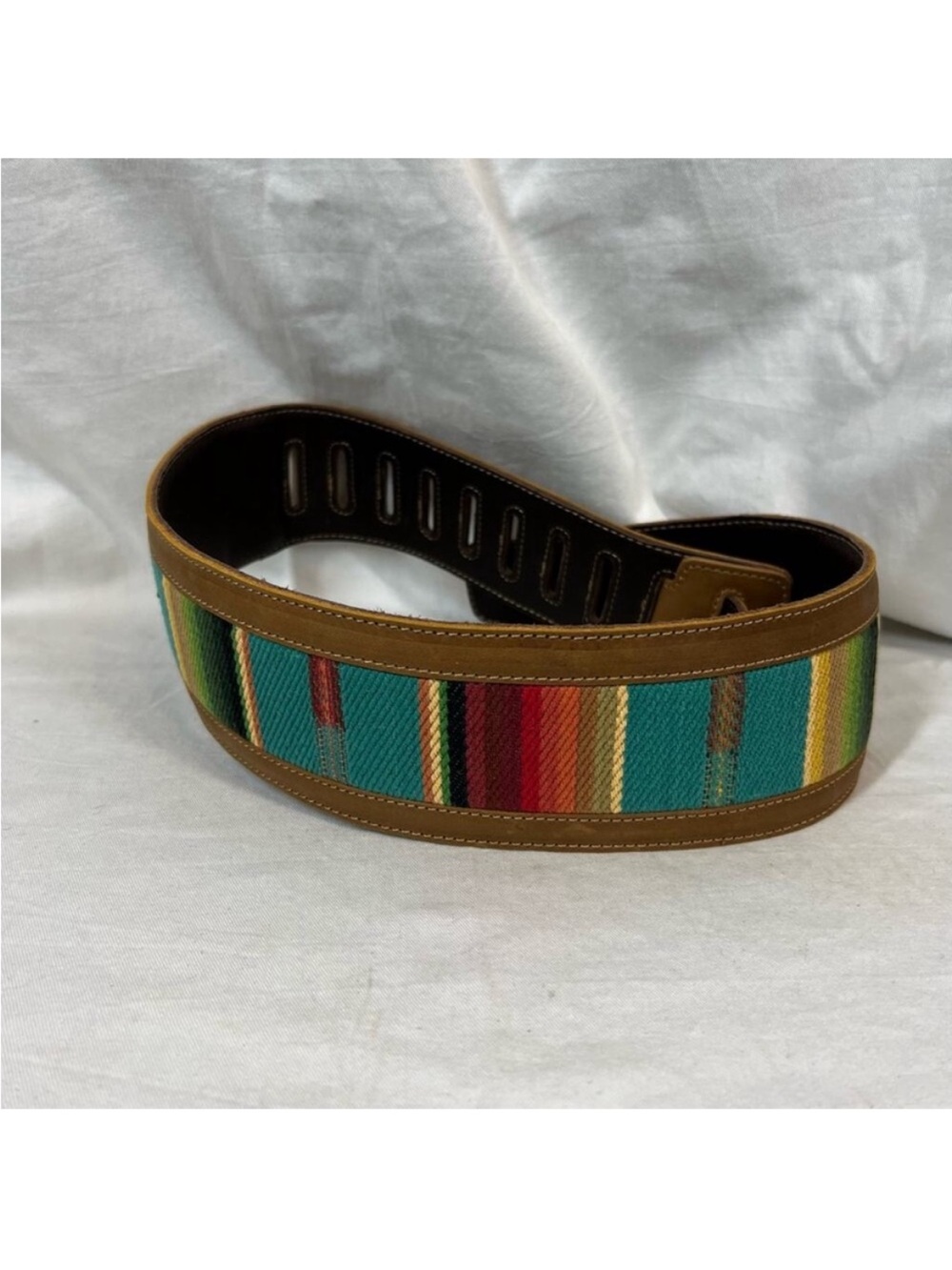 Anthology gear wear colorful woven full grain leather el Camino guitar strap